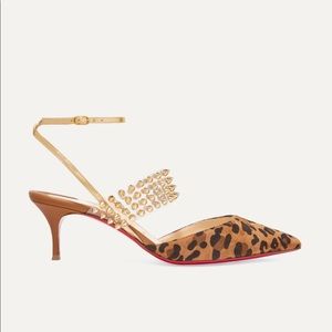 Christian Louboutin leopard print suede pumps